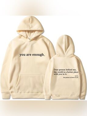 🌼 Dear Person Behind Me Hoodie – Soft Yellow Inspirational Pullover 🌼